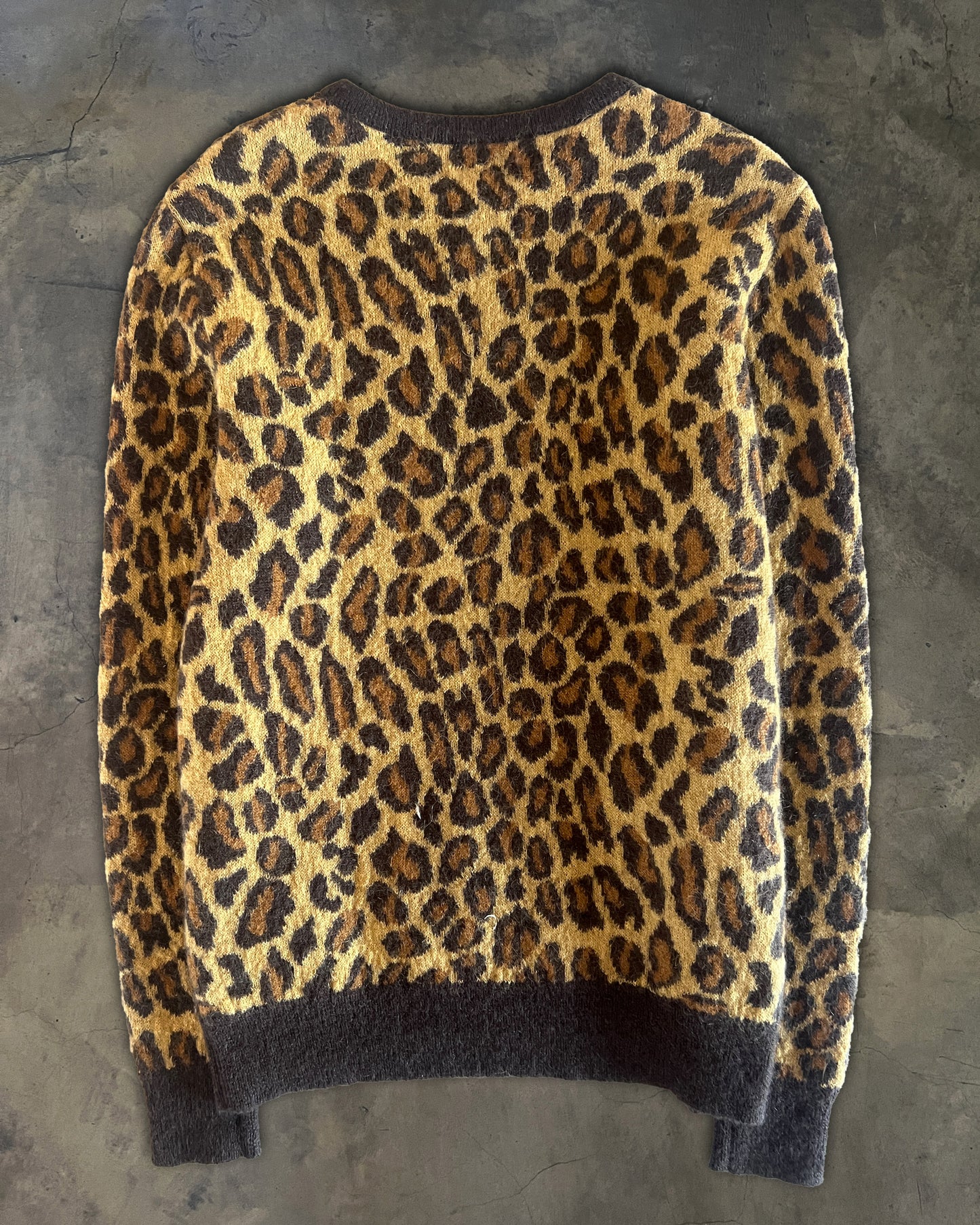 SAINT LAURENT AW2015 RUNWAY LEOPARD MOHAIR BLEND SWEATER