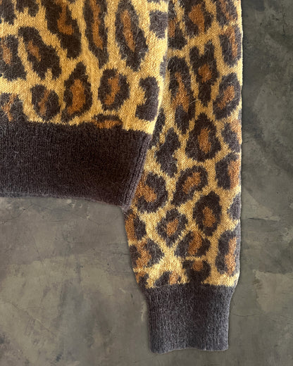 SAINT LAURENT AW2015 RUNWAY LEOPARD MOHAIR BLEND SWEATER