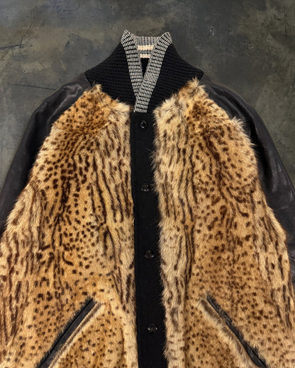 SAINT LAURENT SS2014 MARMOT TRIMMED WOOL LEATHER BOMBER