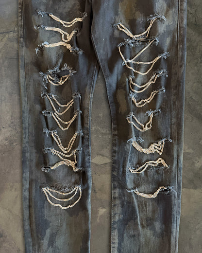 SAINT LAURENT RUNWAY AW2013 CHAIN CRASH DENIM