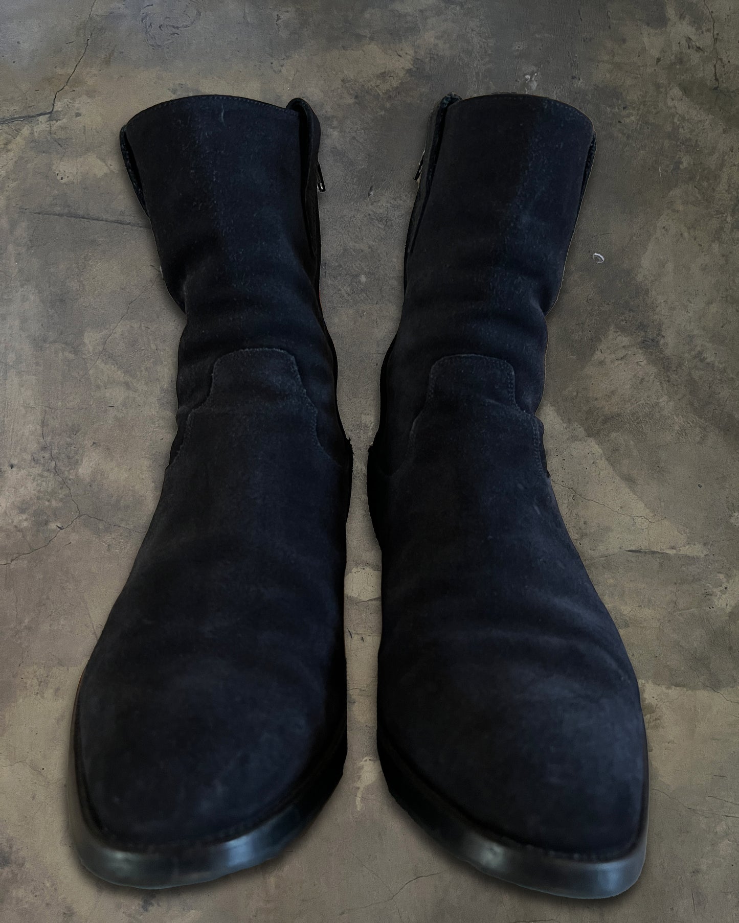 SAINT LAURENT FW2013 SUEDE COWBOY BOOTS