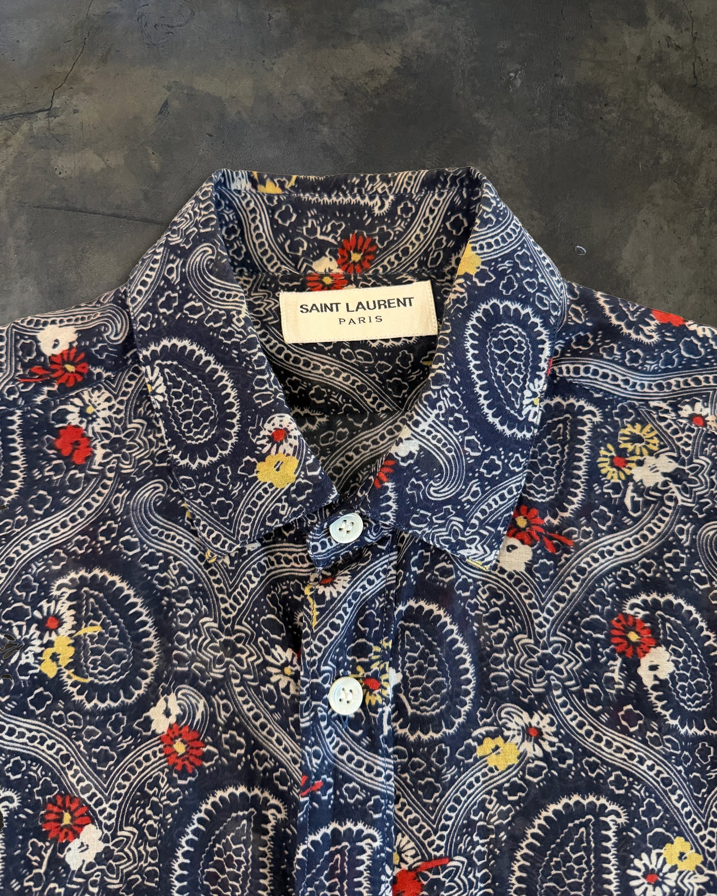 SAINT LAURENT SS2015 PSYCH ROCK PAISLEY SHIRT