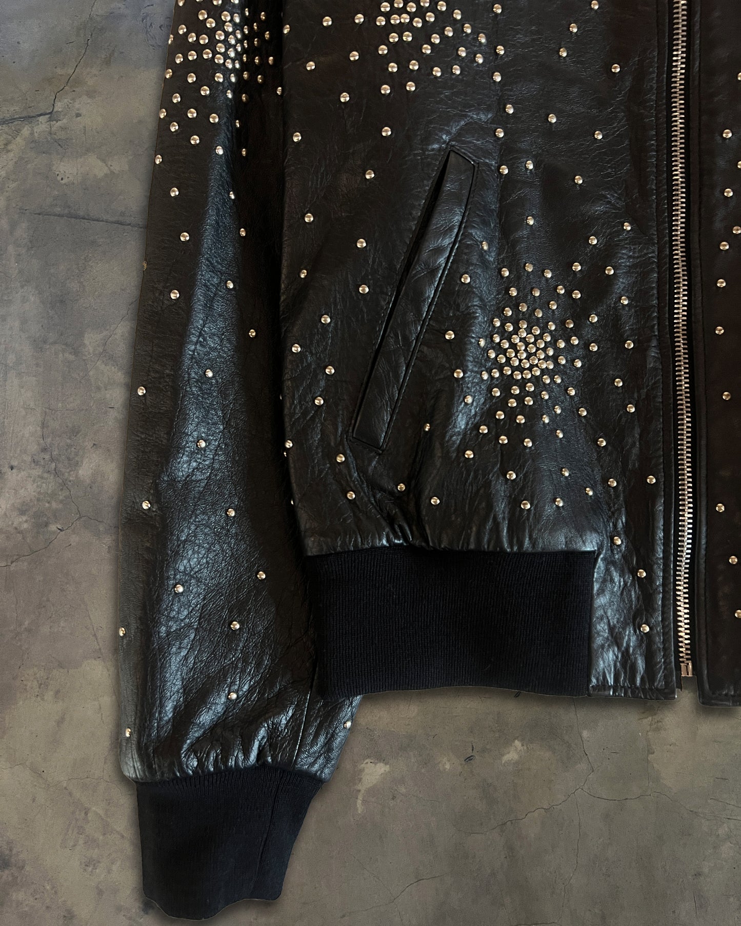 SAINT LAURENT FW2016 RIVET FIREWORKS LEATHER JACKET