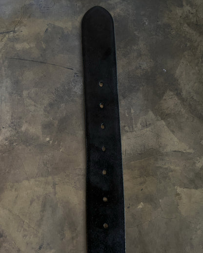 SAINT LAURENT SILVER YSL WESTERN SUEDE BELT