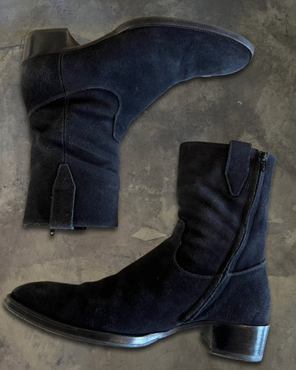 SAINT LAURENT FW2013 SUEDE COWBOY BOOTS