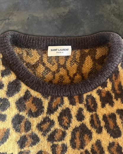 SAINT LAURENT AW2015 RUNWAY LEOPARD MOHAIR BLEND SWEATER