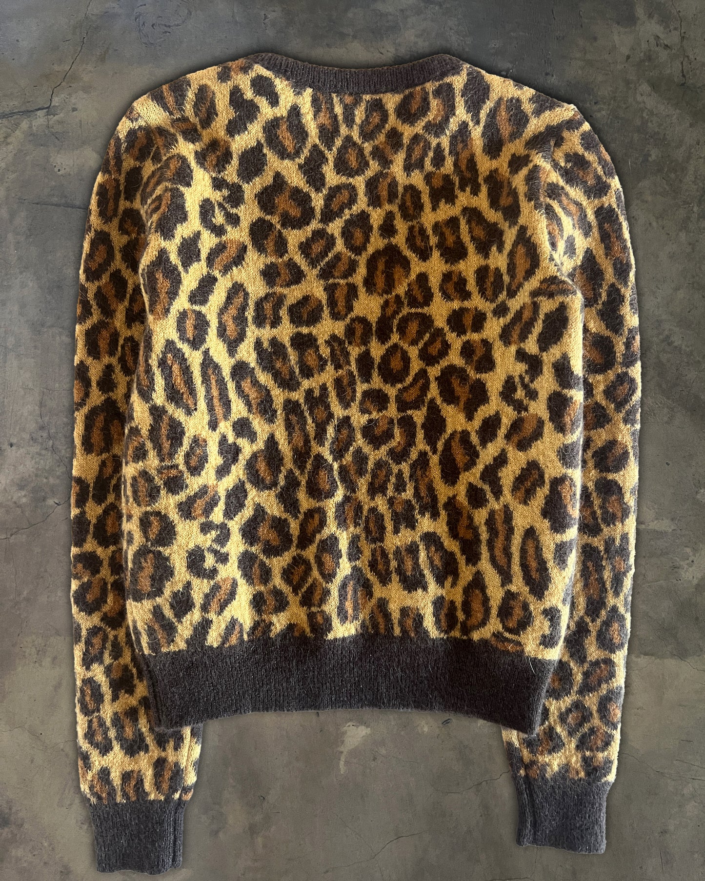 SAINT LAURENT AW2015 RUNWAY LEOPARD MOHAIR BLEND SWEATER