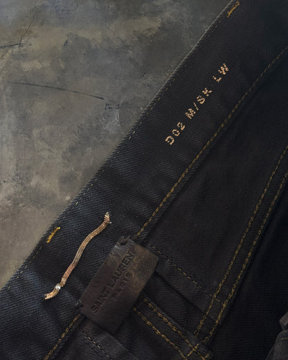 SAINT LAURENT FW2014 RUNWAY OIL STAIN JEANS