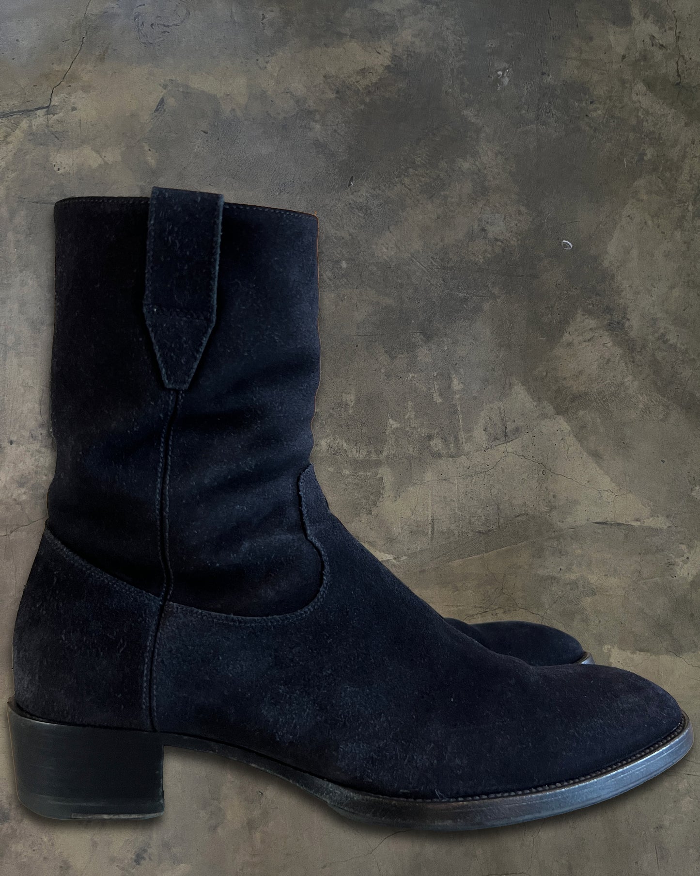 SAINT LAURENT FW2013 SUEDE COWBOY BOOTS