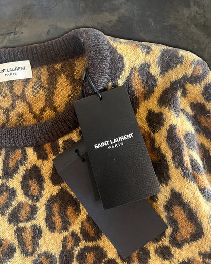 SAINT LAURENT AW2015 RUNWAY LEOPARD MOHAIR BLEND SWEATER