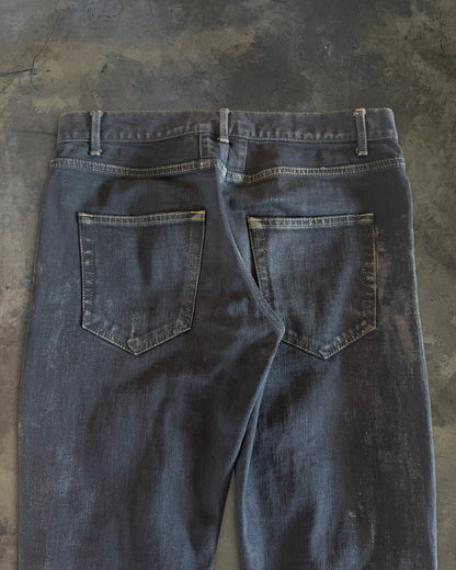 SAINT LAURENT FW2014 RUNWAY OIL STAIN JEANS