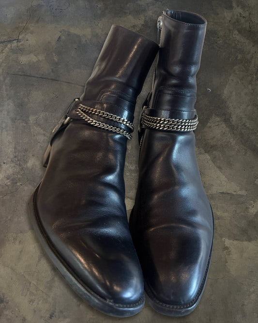 SAINT LAURENT FW2013 CHAIN WYATT HARNESS BOOTS