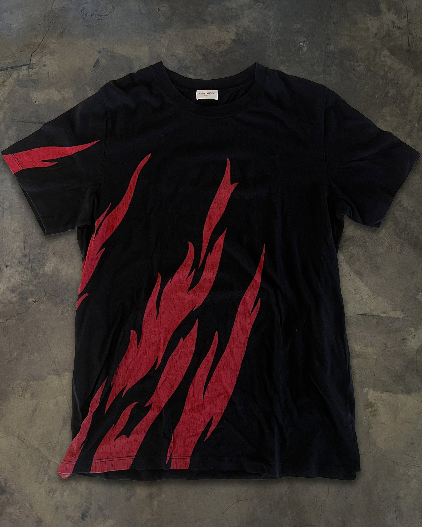 SAINT LAURENT 2017 BLACK FLAME T SHIRT