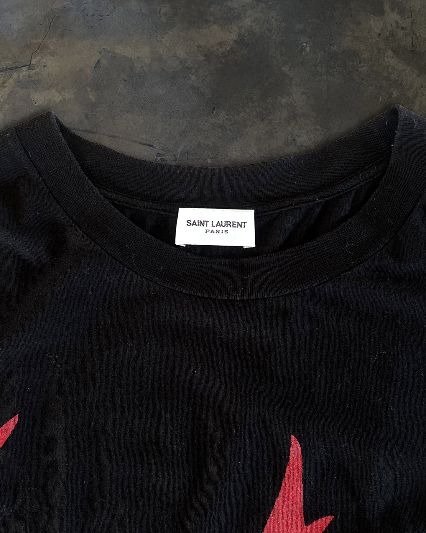 SAINT LAURENT 2017 BLACK FLAME T SHIRT