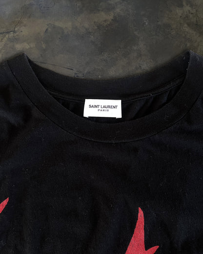 SAINT LAURENT 2017 BLACK FLAME T SHIRT