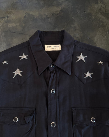 SAINT LAURENT FW2016 STAR EMBELLISHED WESTERN SHIRT