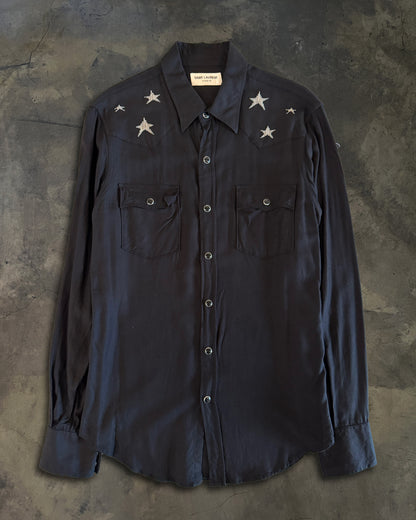 SAINT LAURENT FW2016 STAR EMBELLISHED WESTERN SHIRT