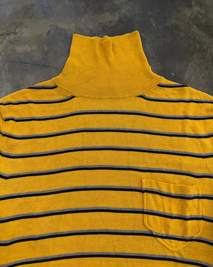 SAINT LAURENT SS2014 RUNWAY SHORT SLEEVE STRIPED TURTLENECK