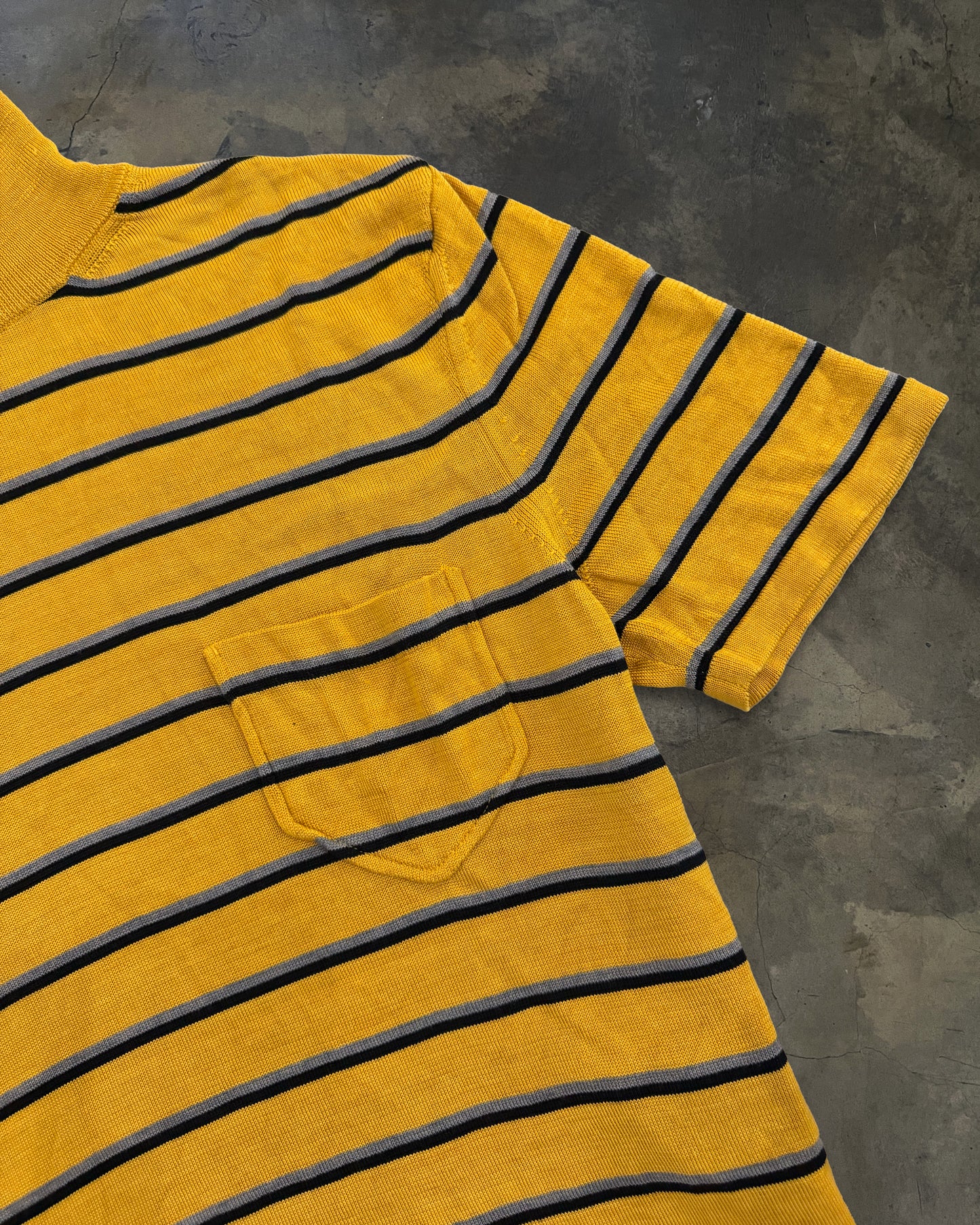 SAINT LAURENT SS2014 RUNWAY SHORT SLEEVE STRIPED TURTLENECK