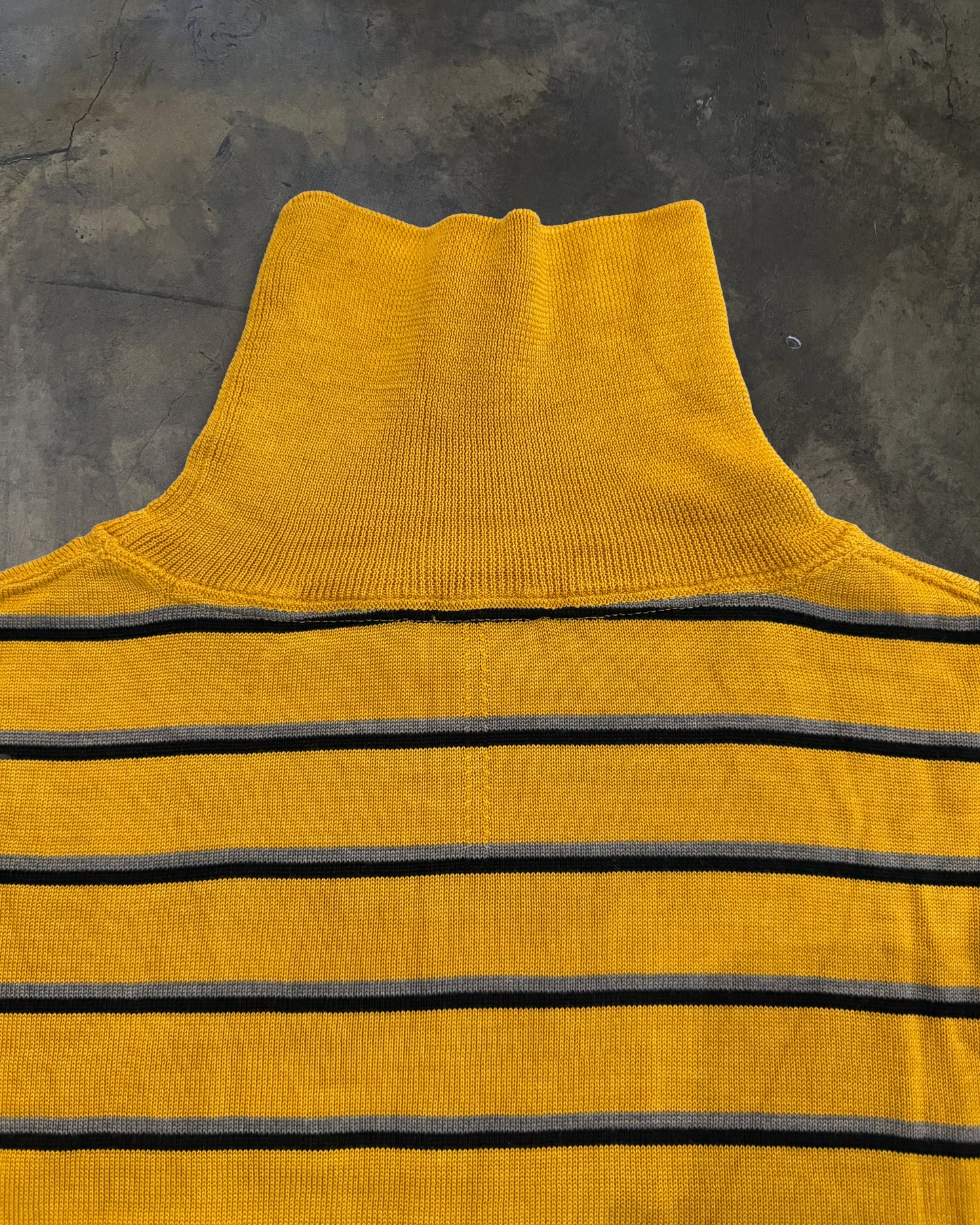 SAINT LAURENT SS2014 RUNWAY SHORT SLEEVE STRIPED TURTLENECK