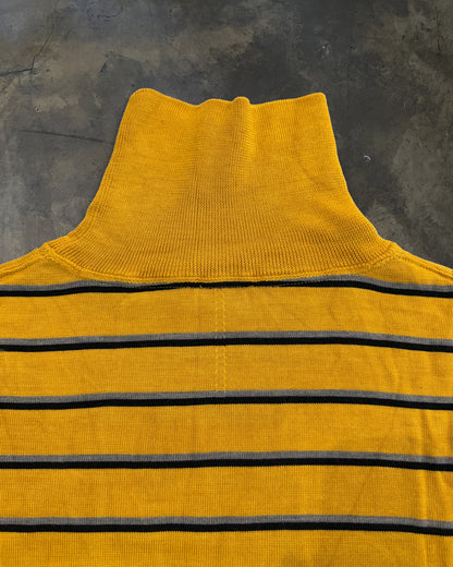 SAINT LAURENT SS2014 RUNWAY SHORT SLEEVE STRIPED TURTLENECK
