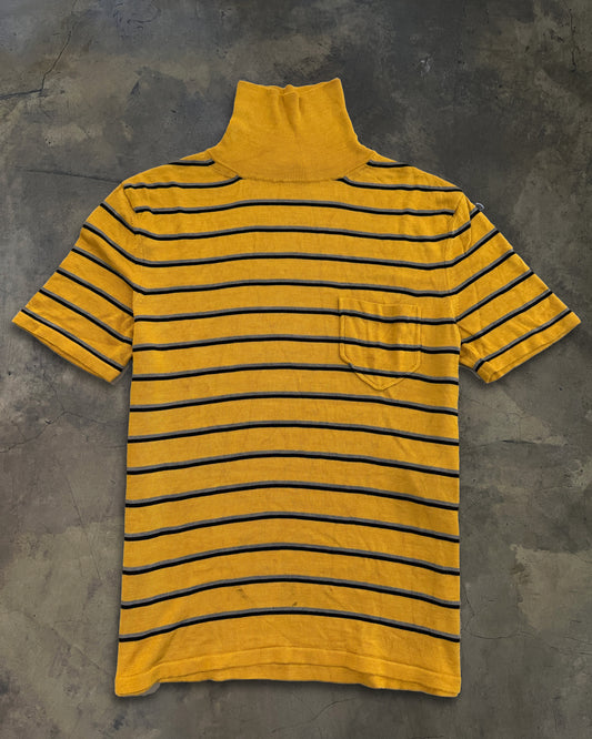 SAINT LAURENT SS2014 RUNWAY SHORT SLEEVE STRIPED TURTLENECK