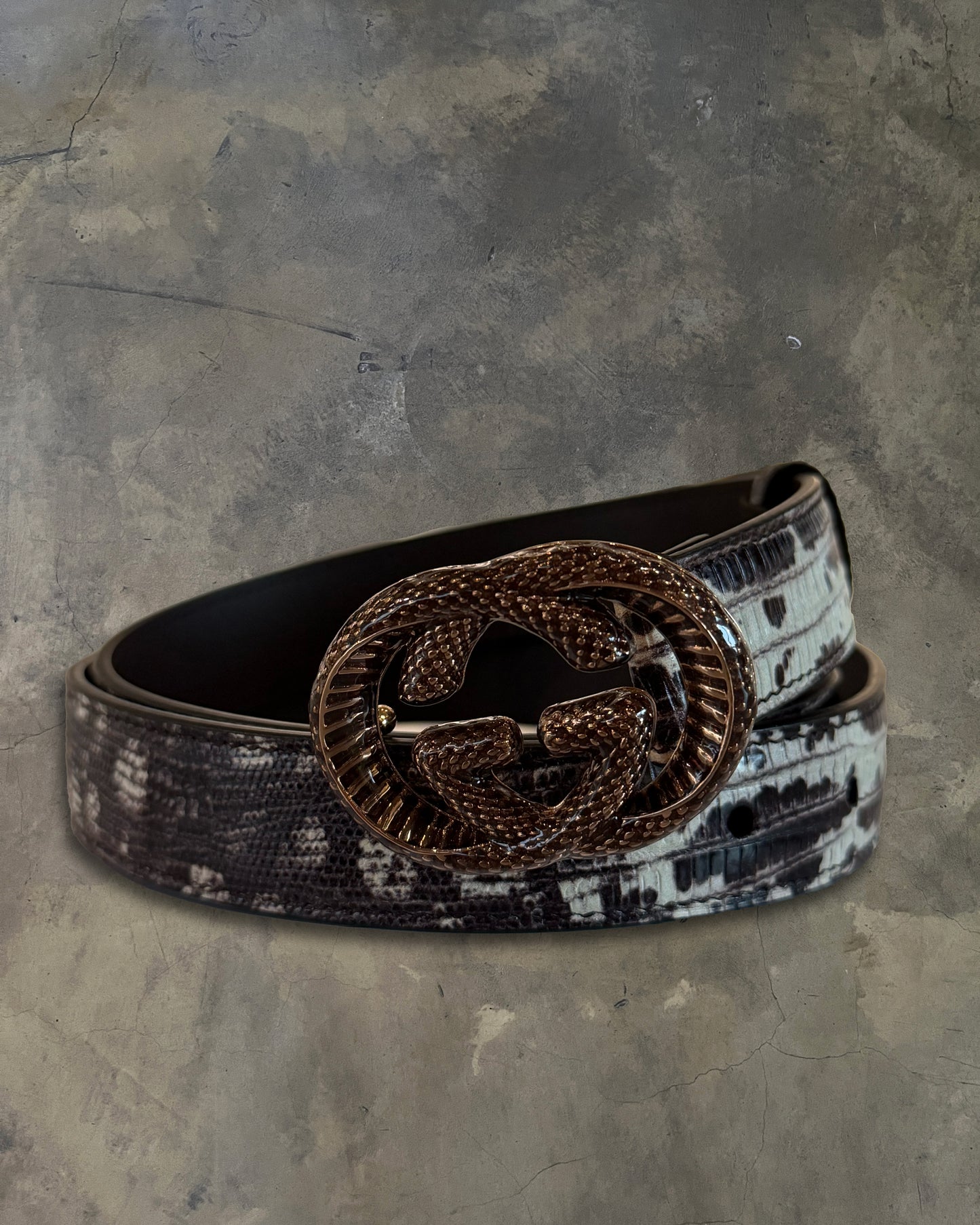 GUCCI GG PYHTON LEATHER BELT