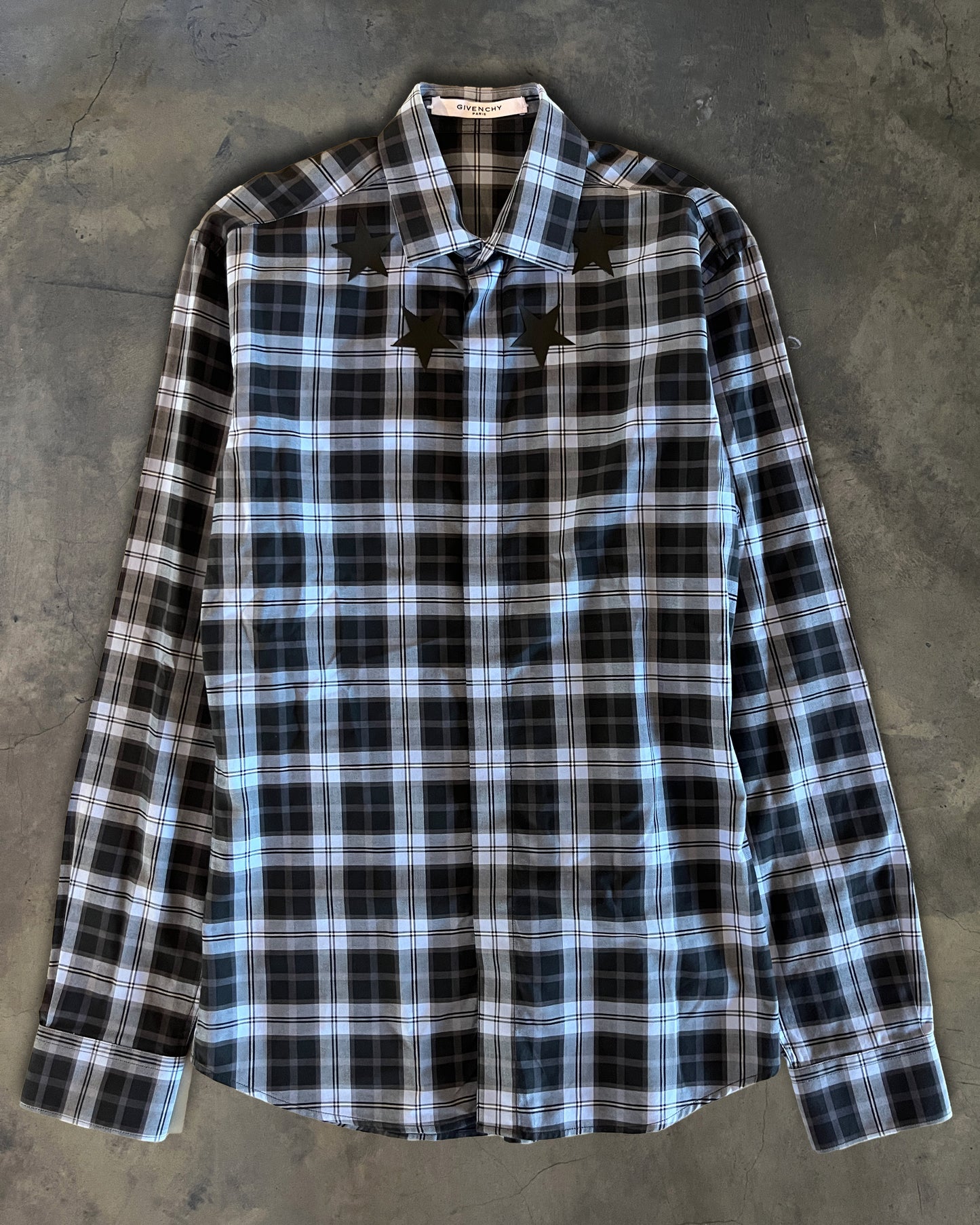 GIVENCHY SS2015 STAR PLAID BUTTON UP