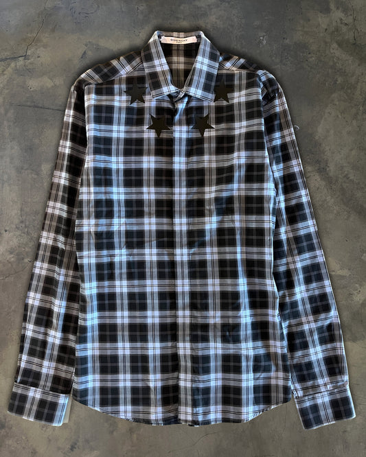 GIVENCHY SS2015 STAR PLAID BUTTON UP
