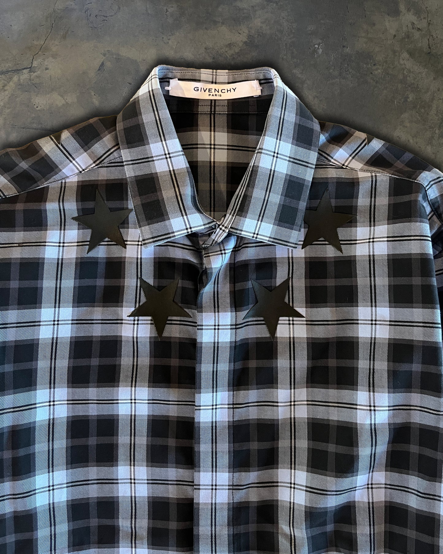GIVENCHY SS2015 STAR PLAID BUTTON UP