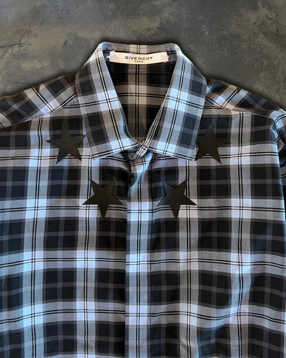 GIVENCHY SS2015 STAR PLAID BUTTON UP