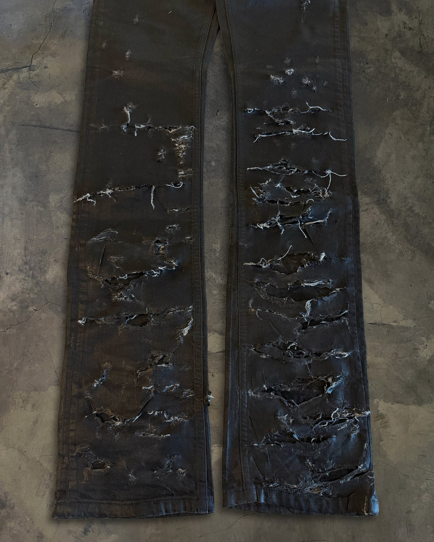 DIOR HOMME SS2004 "STRIP" WAXED DENIM