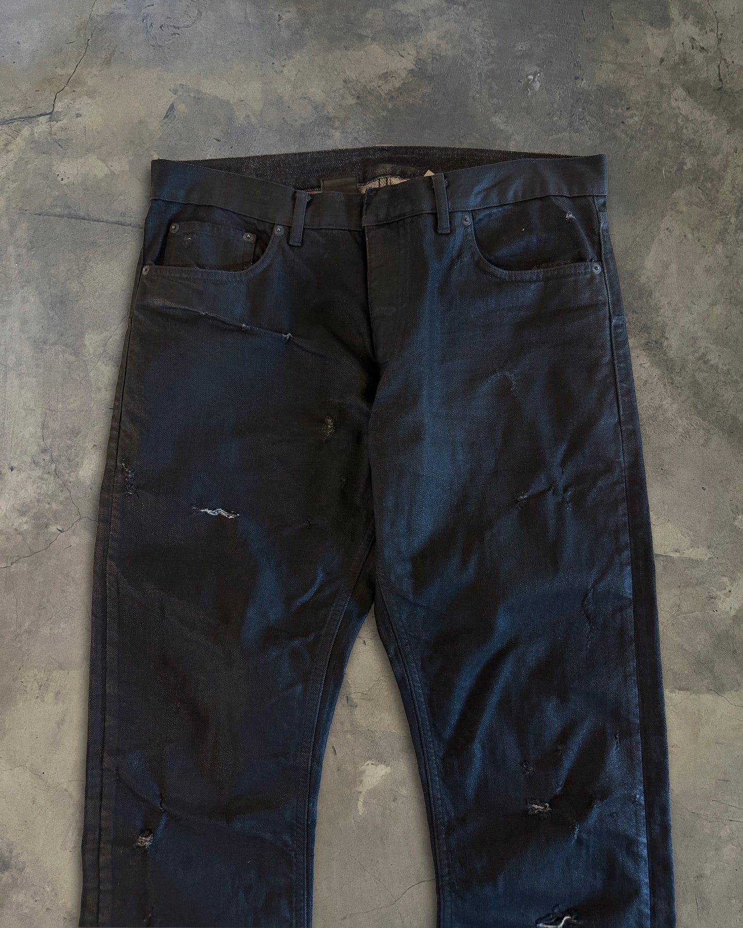 DIOR HOMME SS2004 "STRIP" WAXED DENIM