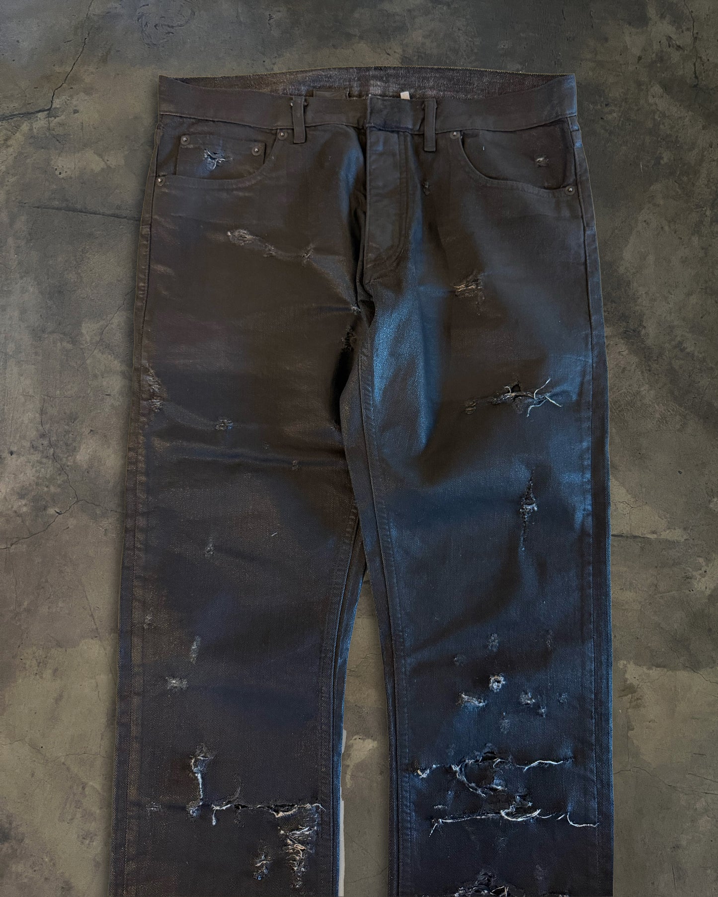 DIOR HOMME SS2004 "STRIP" WAXED DENIM