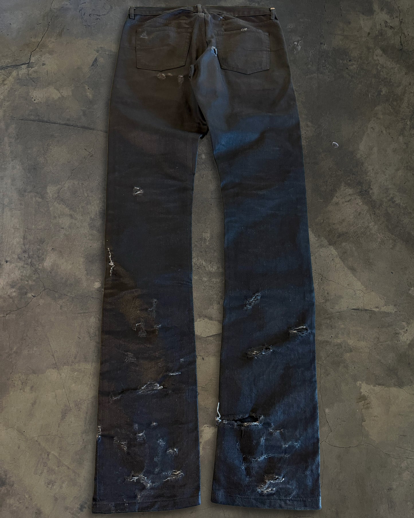 DIOR HOMME SS2004 "STRIP" WAXED DENIM