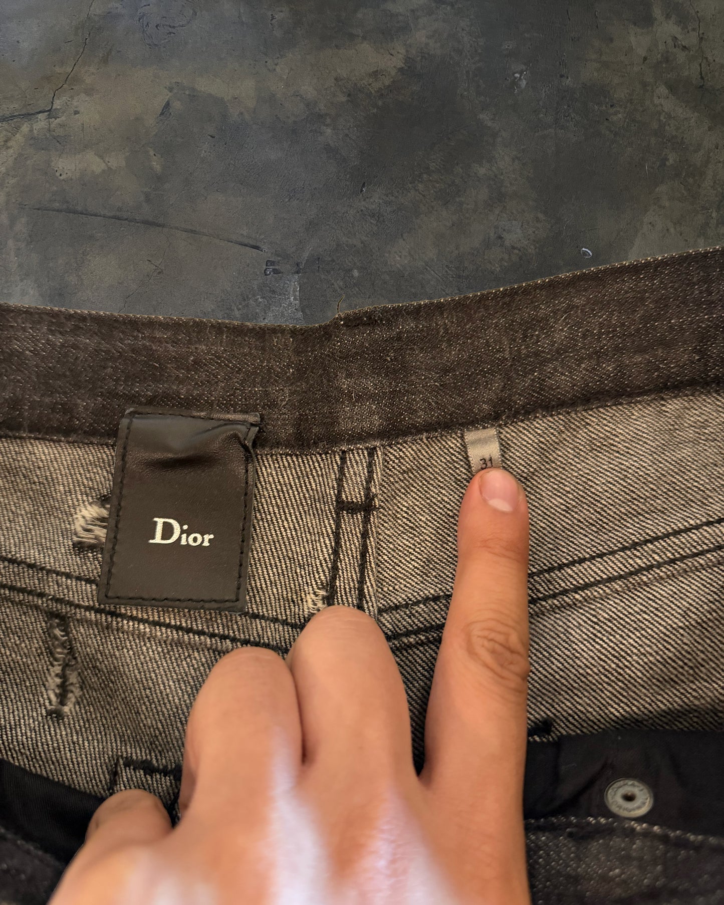 DIOR HOMME SS2004 "STRIP" WAXED DENIM