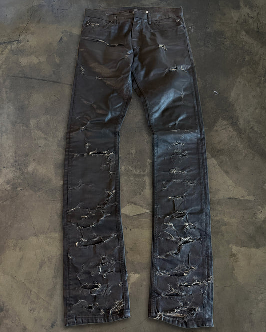 DIOR HOMME SS2004 "STRIP" WAXED DENIM