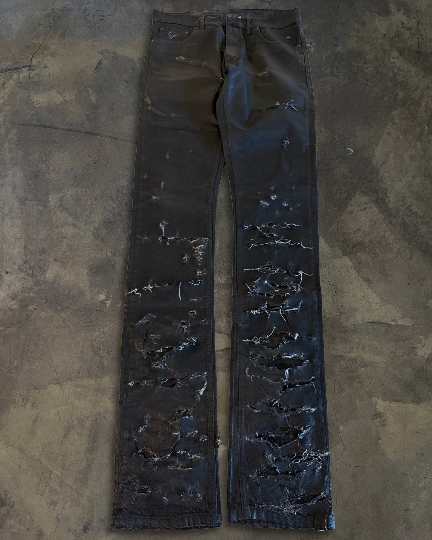 DIOR HOMME SS2004 "STRIP" WAXED DENIM