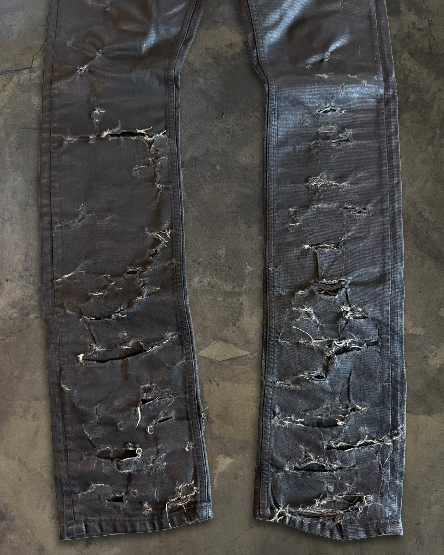 DIOR HOMME SS2004 "STRIP" WAXED DENIM