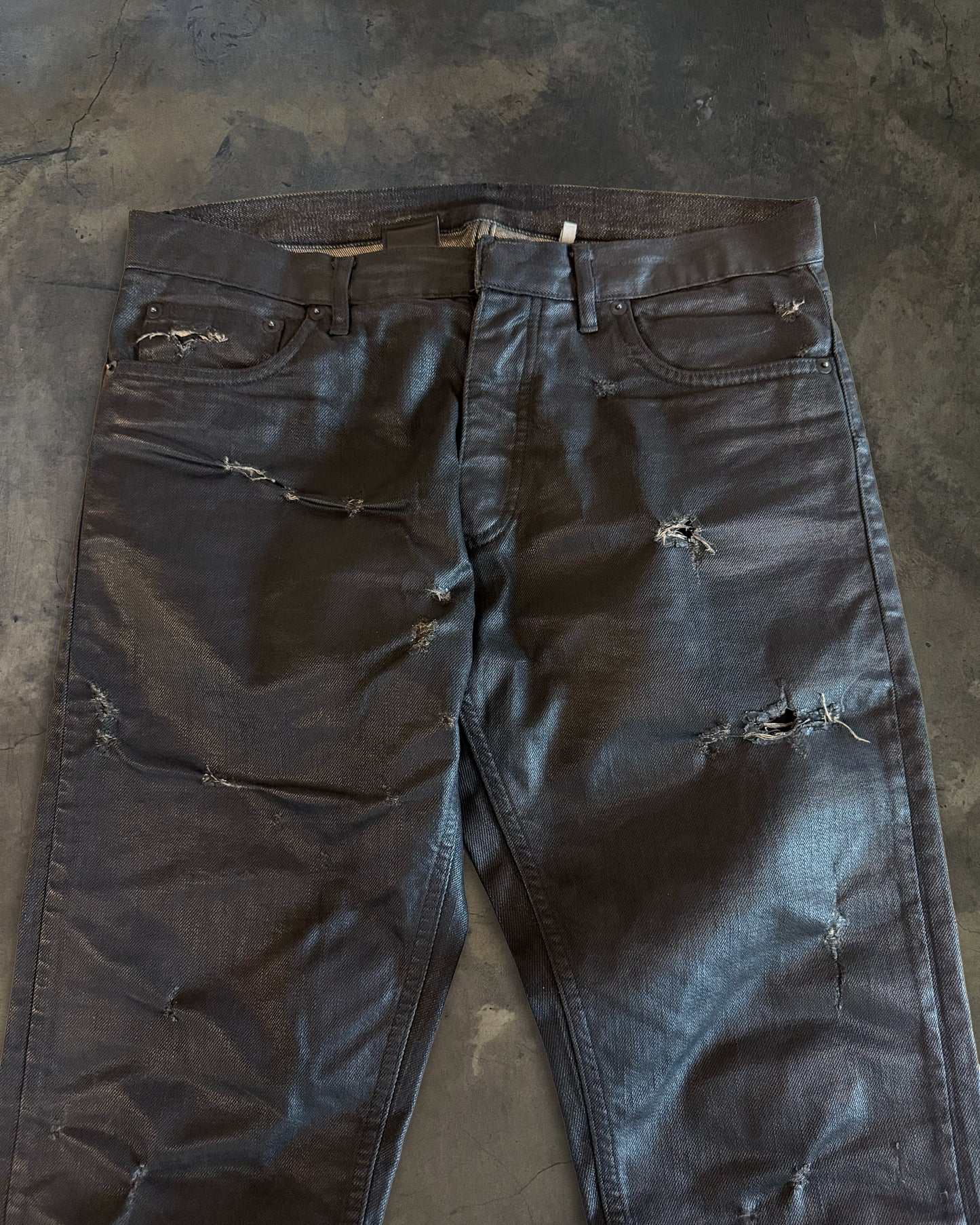 DIOR HOMME SS2004 "STRIP" WAXED DENIM