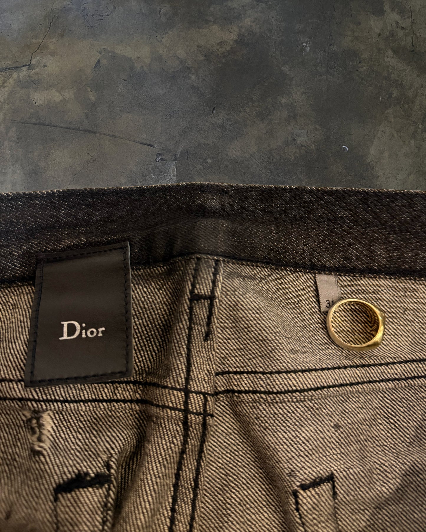 DIOR HOMME SS2004 "STRIP" WAXED DENIM