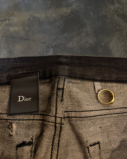 DIOR HOMME SS2004 "STRIP" WAXED DENIM
