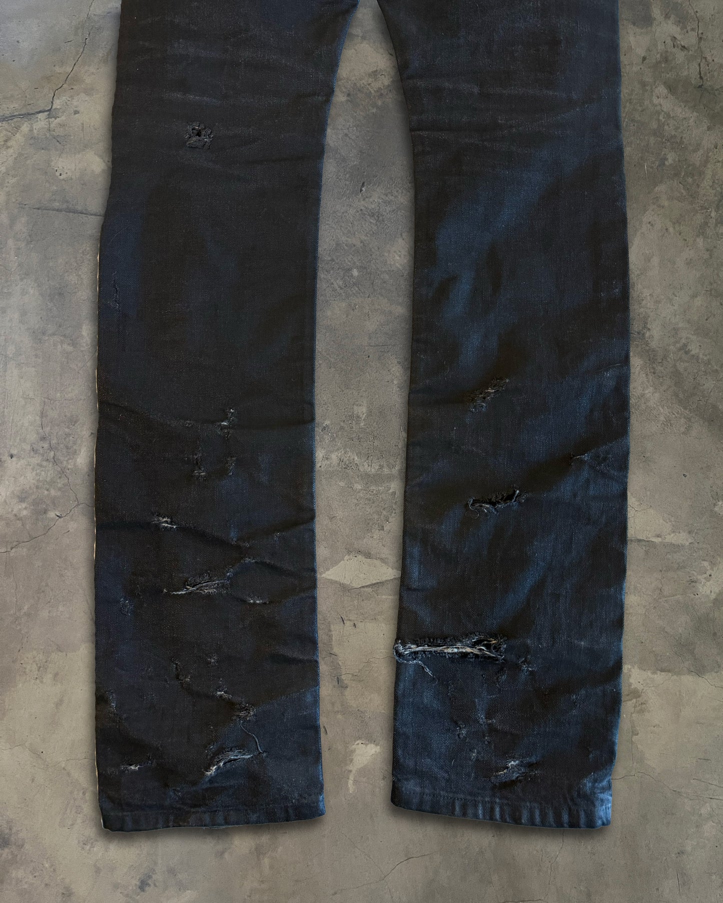 DIOR HOMME SS2004 "STRIP" WAXED DENIM