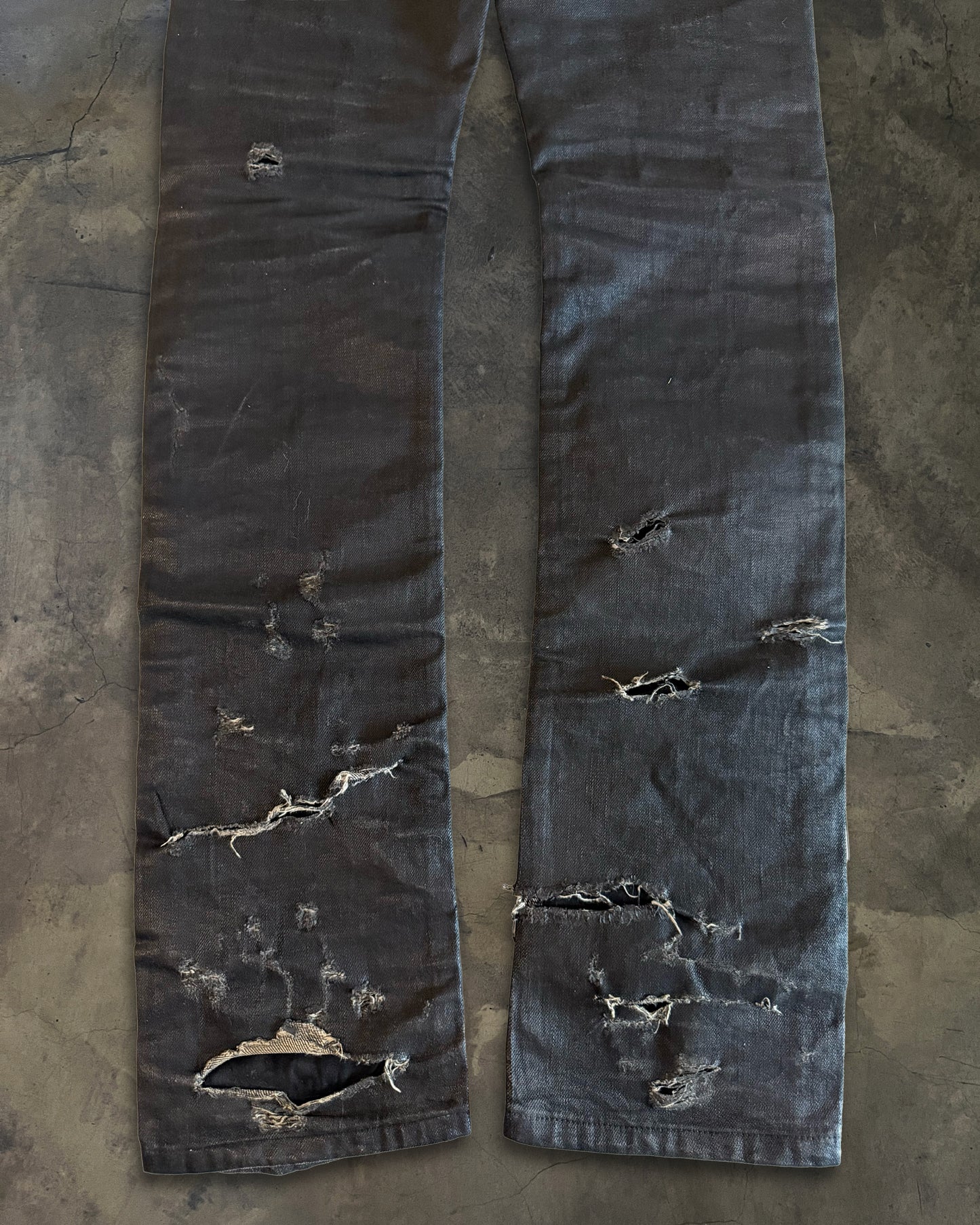 DIOR HOMME SS2004 "STRIP" WAXED DENIM