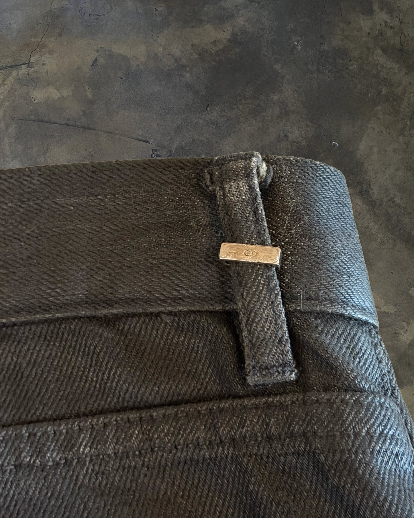 DIOR HOMME SS2004 "STRIP" WAXED DENIM