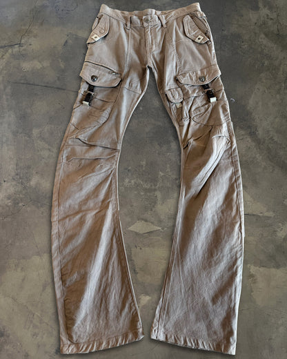 TORNADO MART MULTI POCKETED FLARED PANTS