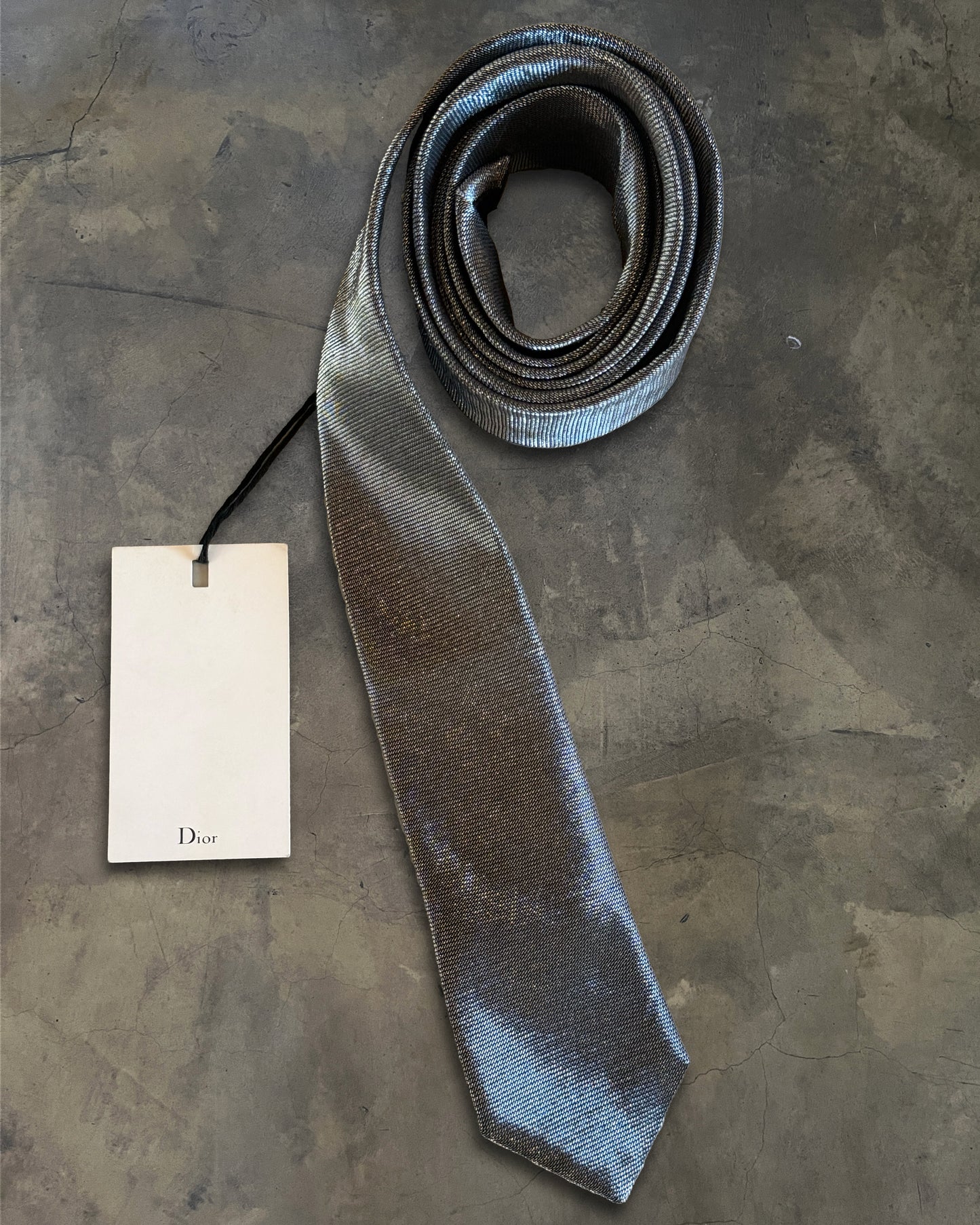 DIOR HOMME FW2011 SKINNY SILVER TIE