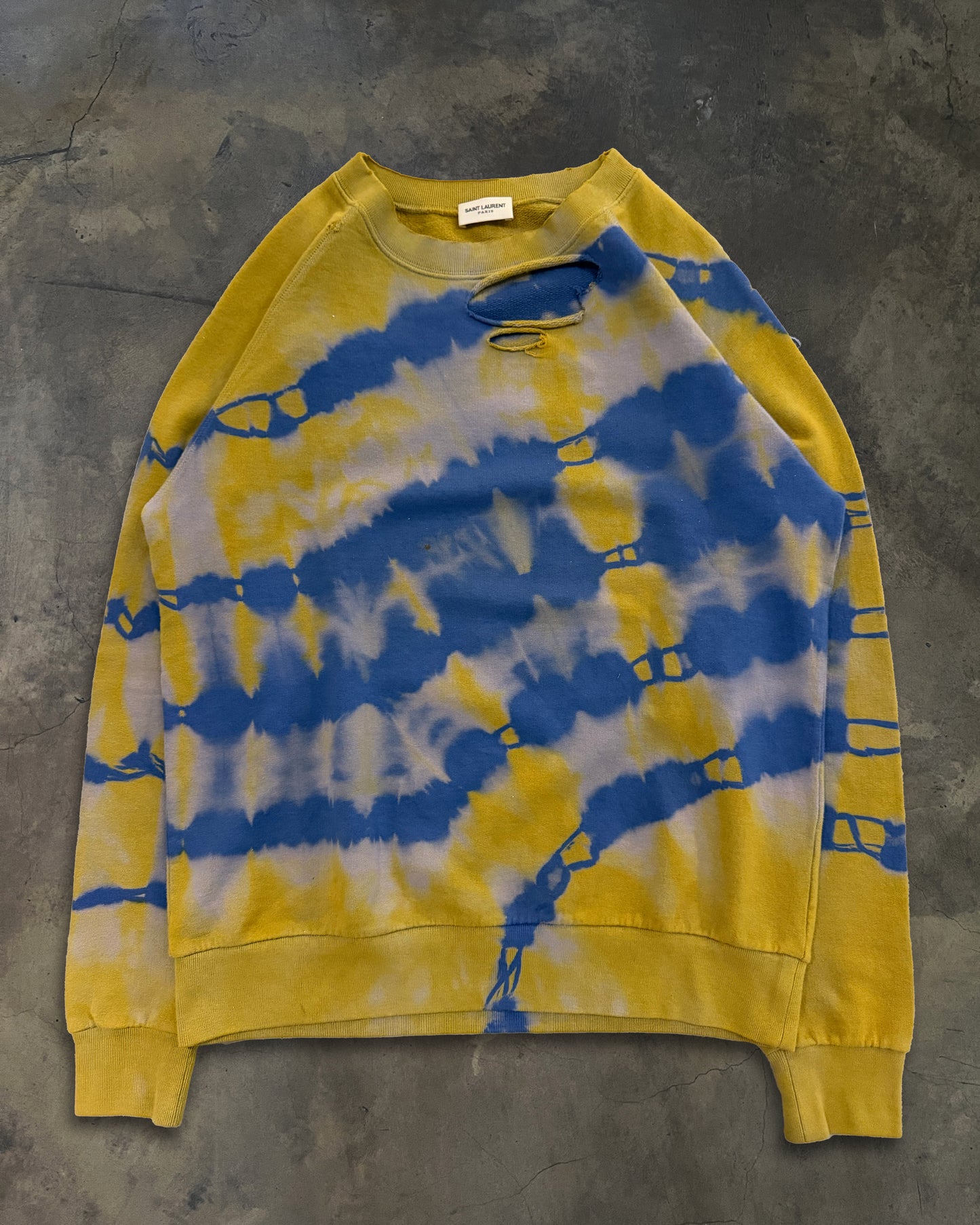 SAINT LAURENT SS2016 RUNWAY THRASHED TIE-DYE SWEATER