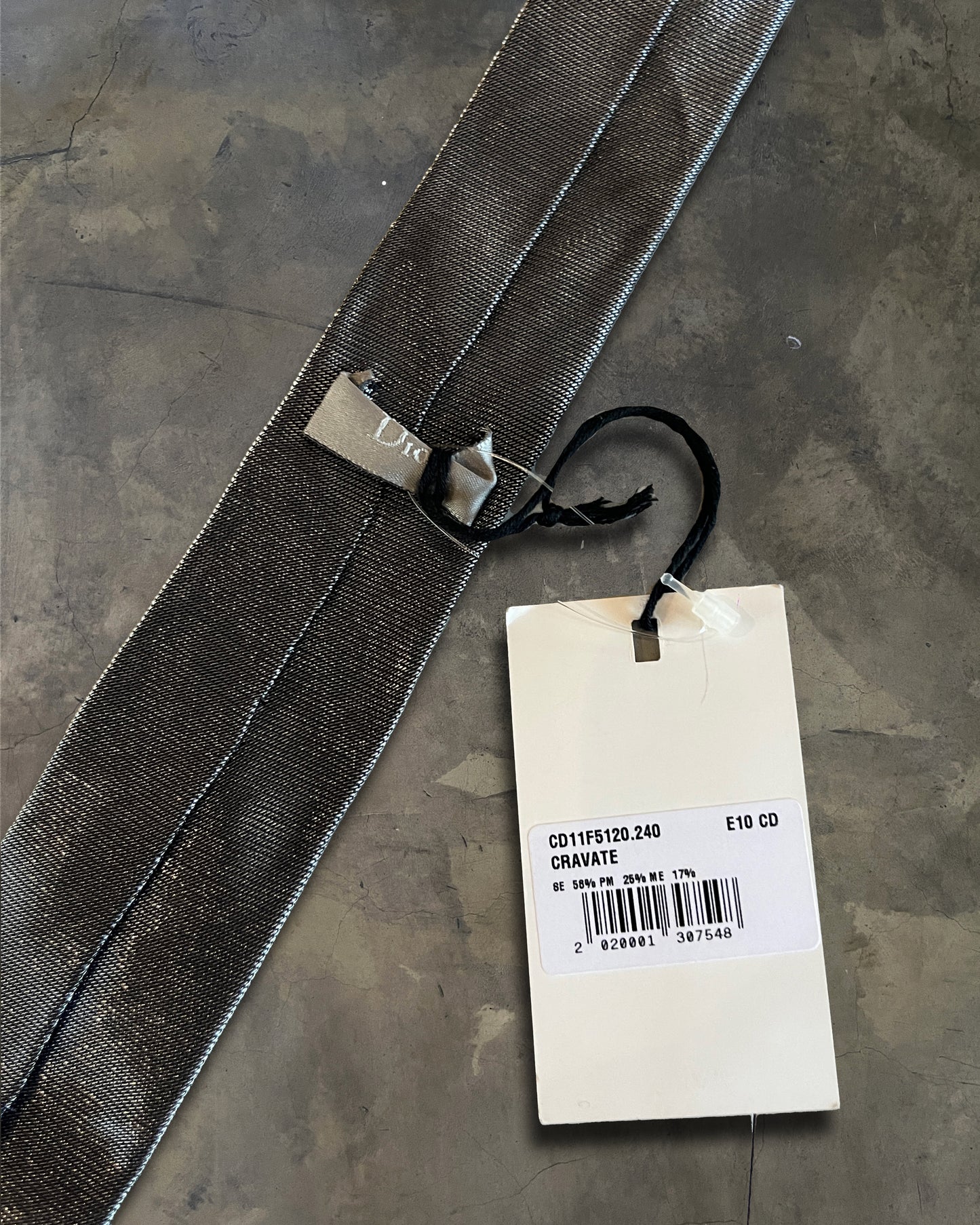 DIOR HOMME FW2011 SKINNY SILVER TIE