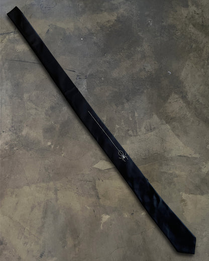 DIOR HOMME SS2009 SILK SPIDER EMBROIDERED SKINNY TIE